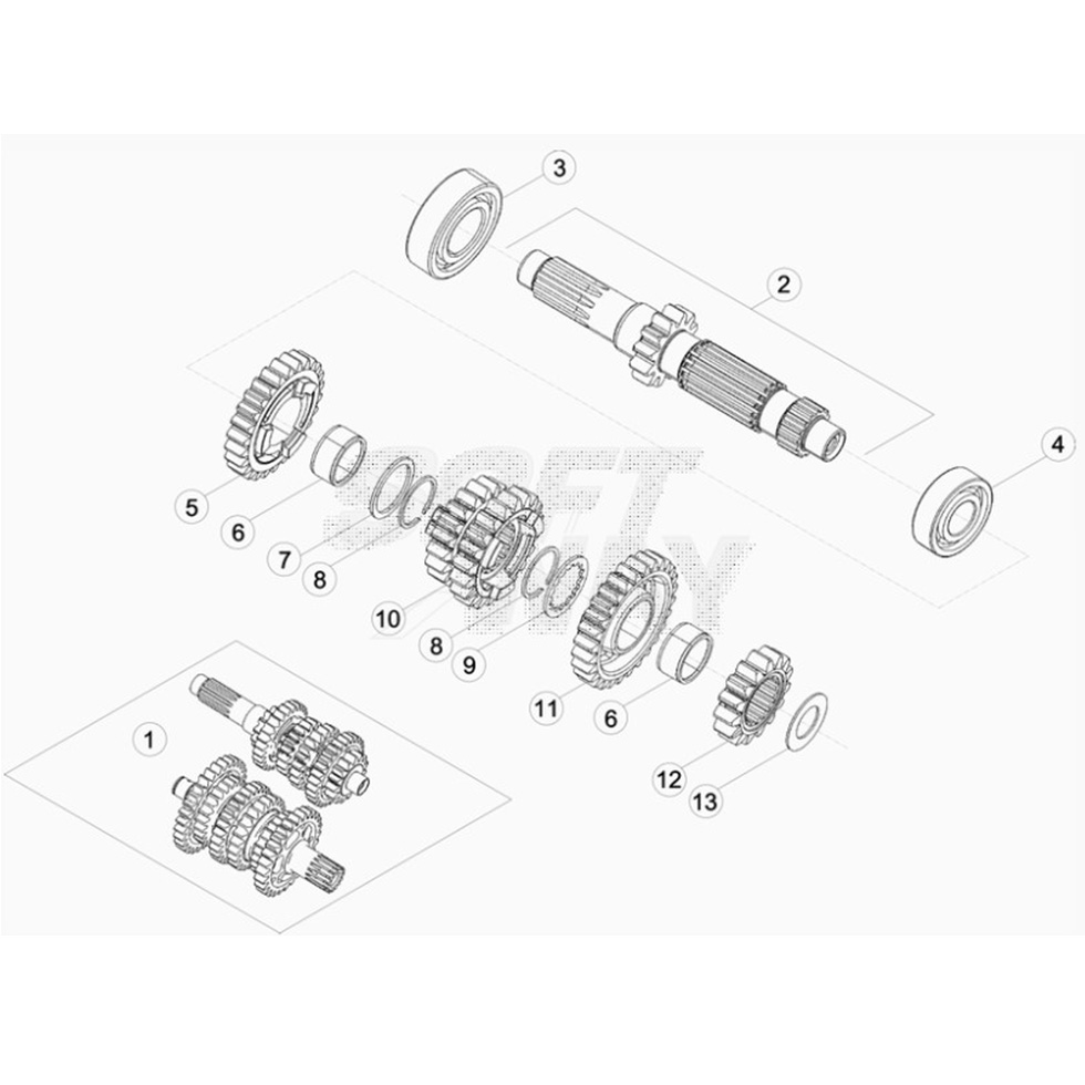 Beta RR300 2T Racing 16 Getriebe 1 Ersatzteile